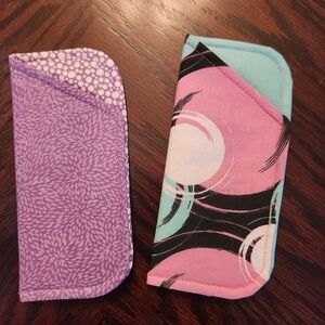 Handmade Abstract Cotton Eyeglass Cases, set of 2
